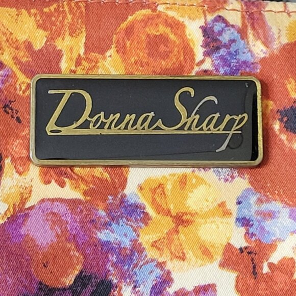 Donna Sharp Tote Handbag Purse Poppy Floral Adjustable Buckle Double Straps - Picture 3 of 8